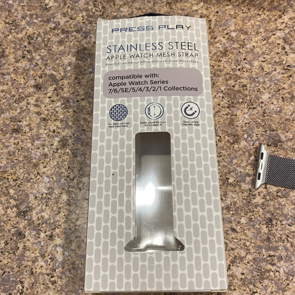 Press Play Stainless Steel Apple Watch Mesh Strap - Picture 8 of 11